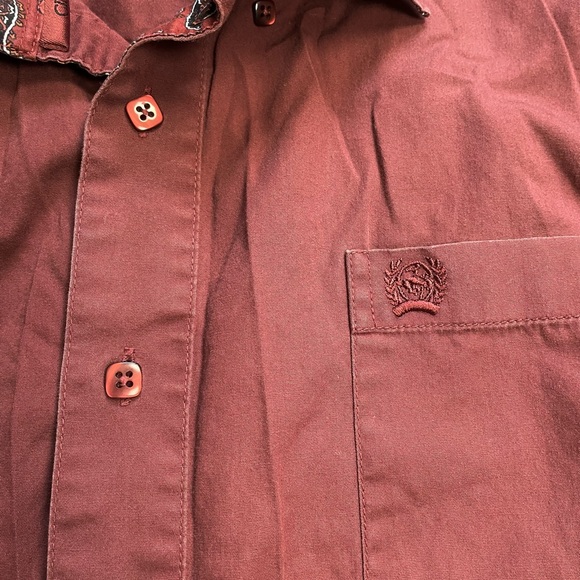Mens Cinch Rusty Burgundy Western Square Button Up Shirt - Picture 5 of 6